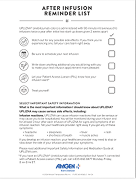 Cover image of the UPLIZNA Post-Infusion Checklist for patients