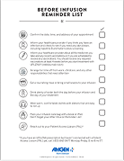Cover image of the UPLIZNA Pre-Infusion Checklist for patients
