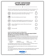Cover image of the UPLIZNA Post-Infusion Checklist for patients
